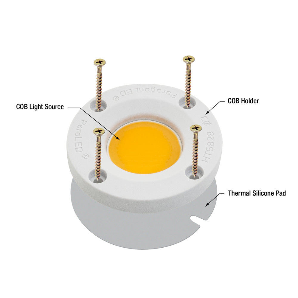 CDAC-080-05028-120-2700K COB Paragon LED Module with HT5828 LED Holder, 120V 10W 2700K - gekpower