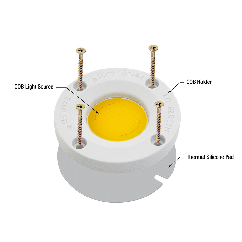 CDAC-080-05028-120-3000K COB Paragon LED Module with HT5828 LED Holder, 120V 10W 3000K - gekpower