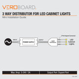 TYP LED3 3Way Distributor Box 2-pin DuPont Terminal for LED Cabinet Lights - GekPower