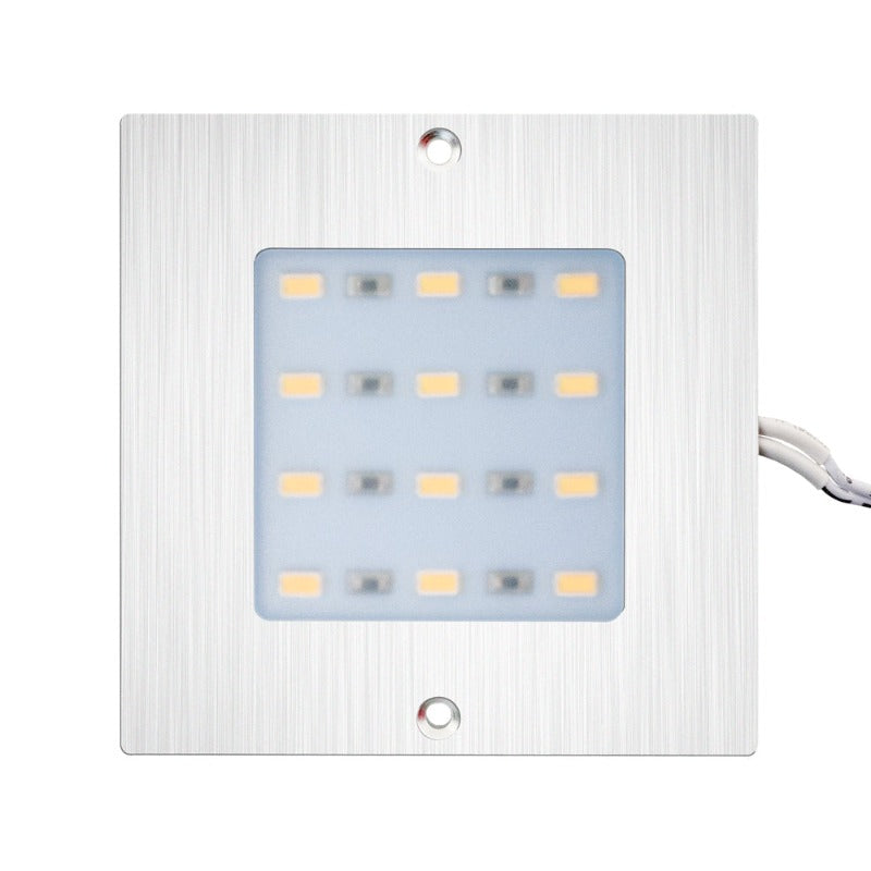 Square Ultrathin Cabinet Puck Light Surface Mount 12V 5W Silver Grey VBUN-S50-12V