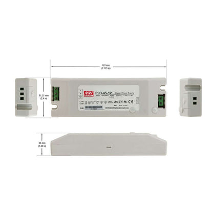 Mean Well PLC-45-12 LED Driver - 45W Waterproof Power Supply