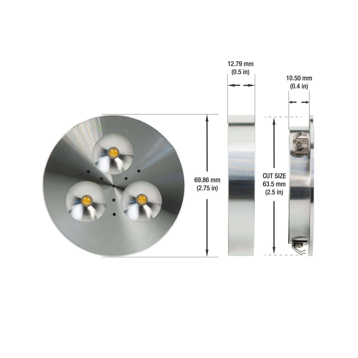 RD15 2.5" Round Under Cabinet Lights - Silver Grey