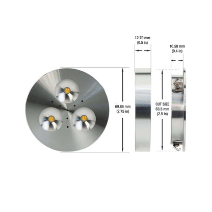 RD15 2.5" Round Under Cabinet Lights - Silver Grey