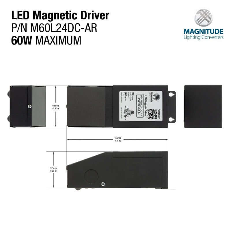 Magnitude M60L 24DC-AR 60W LED Driver - Dimmable 24V