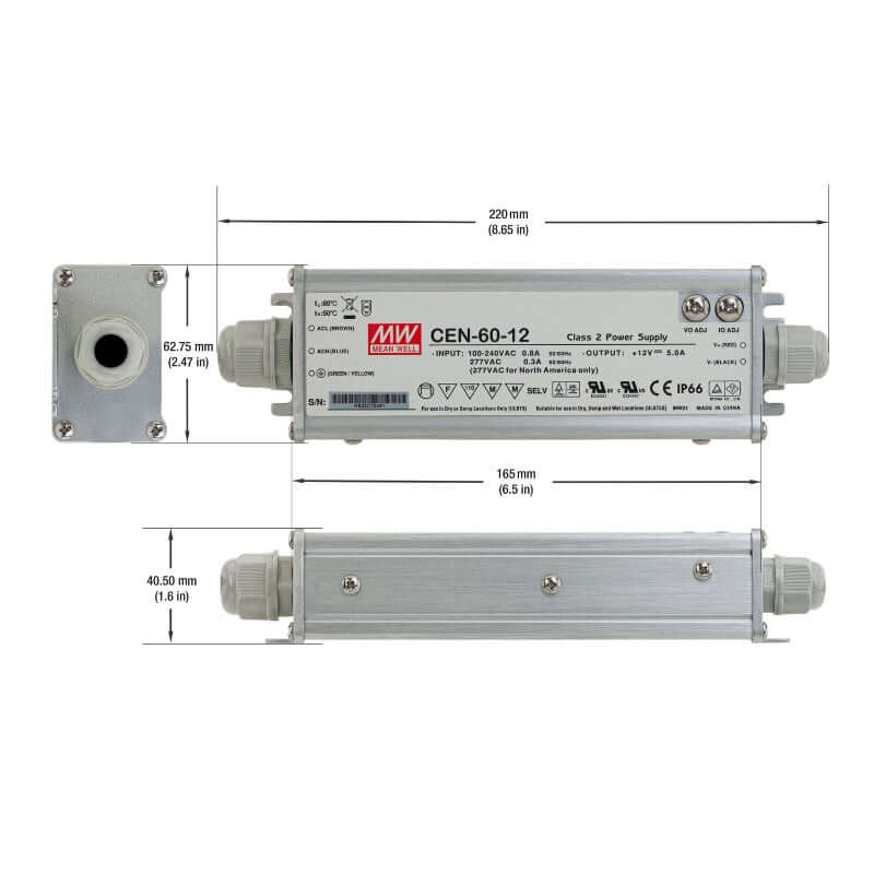 Mean Well CEN-60-12 LED Driver – 12V 5A 60W