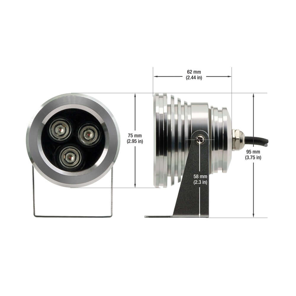 3x1W Outdoor LED Landscape Spotlight - Blue