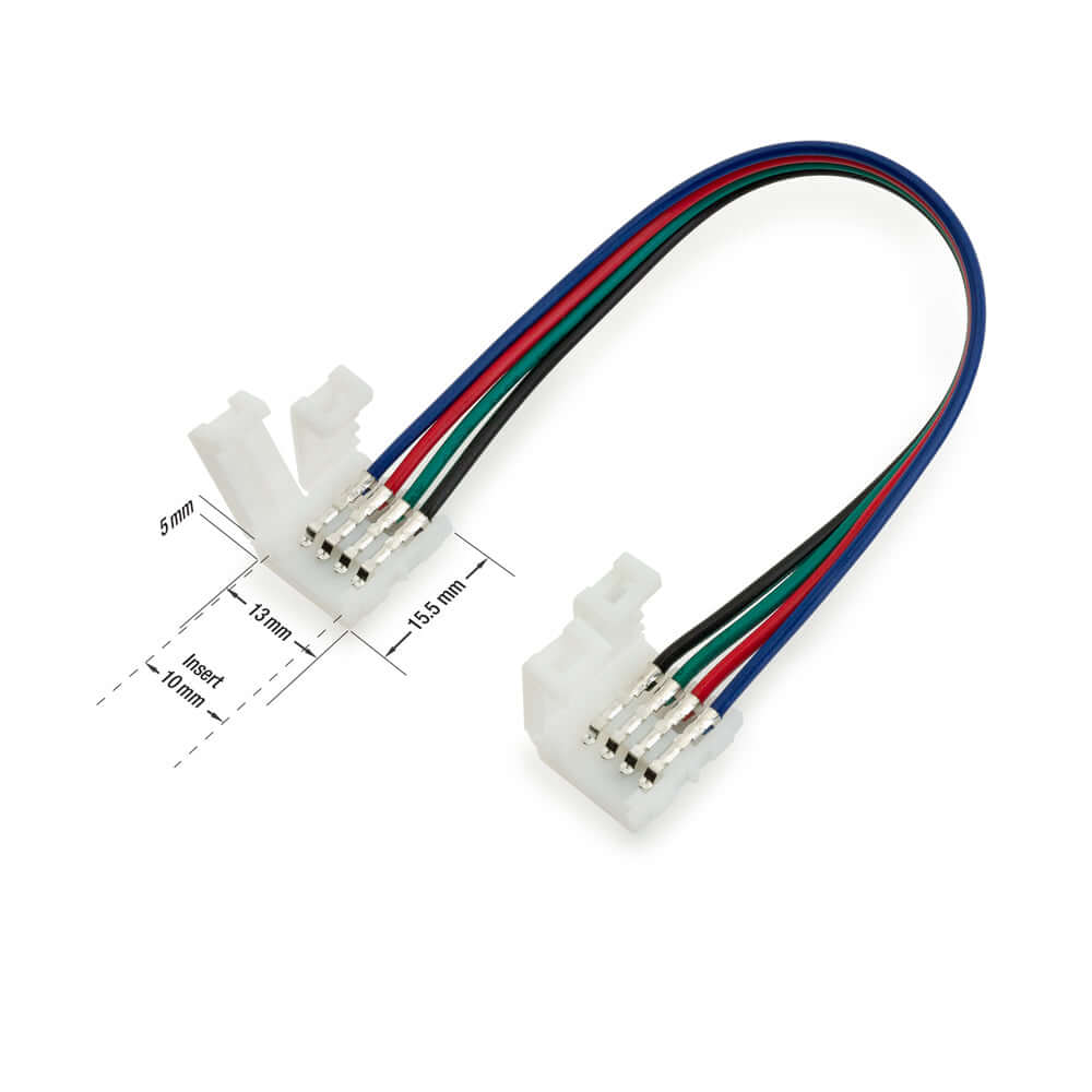 Solderless RGB LED Strip Connector - 10mm Quick Connect