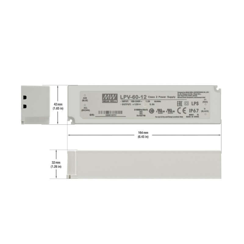 Mean Well LPV-60-12 LED Driver 12V 5A 60W Waterproof