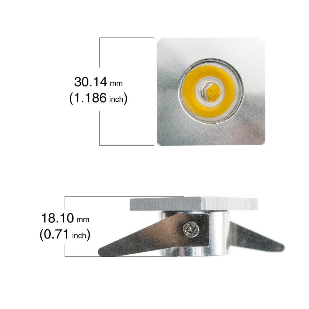 666561405571 - 1" Small Square Flat LED Recessed Pathway Light
