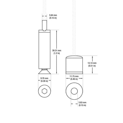 V-AIRC-M3F Adjustable Aircraft Cables for LED Profiles