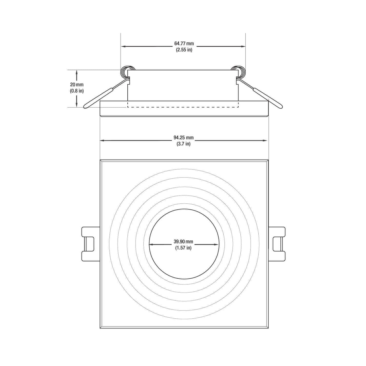 VBD-MTR-1W Low Voltage LED Downlight 2.5 inch Square