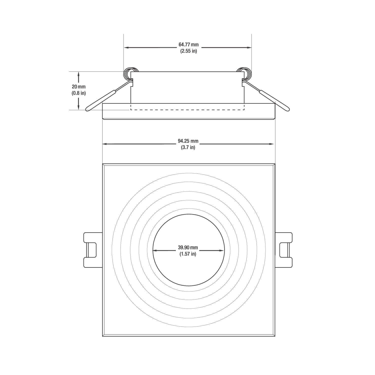 VBD-MTR-1W Low Voltage LED Downlight 2.5 inch Square