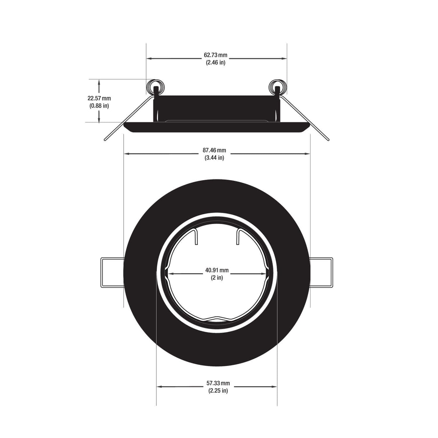 T-69 MR16 Light Fixture - 2.5 Inch Round Black