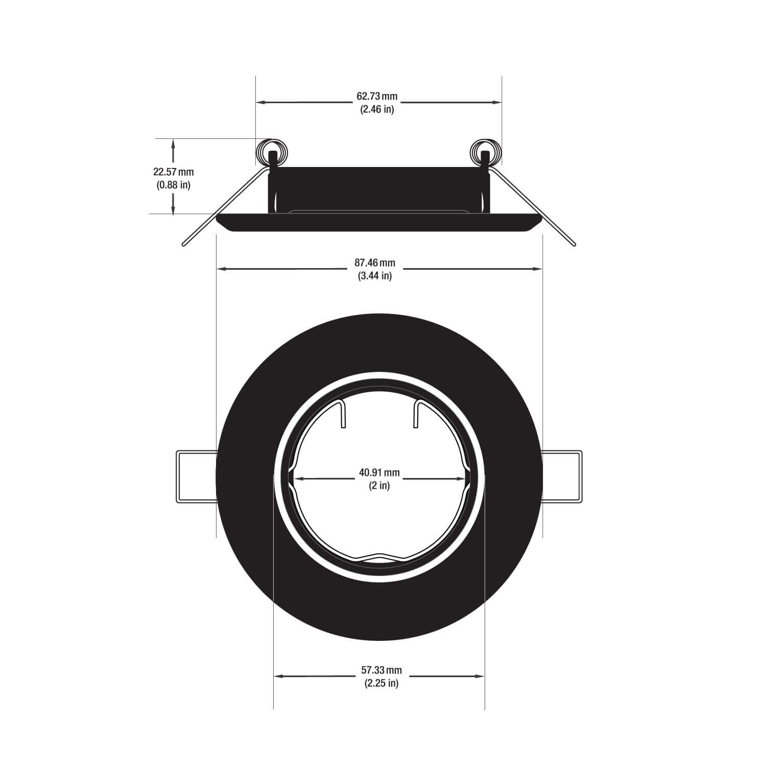 T-69 MR16 Light Fixture - 2.5 Inch Round Black