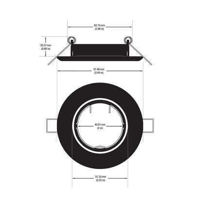 T-69 MR16 Light Fixture - 2.5 Inch Round Black