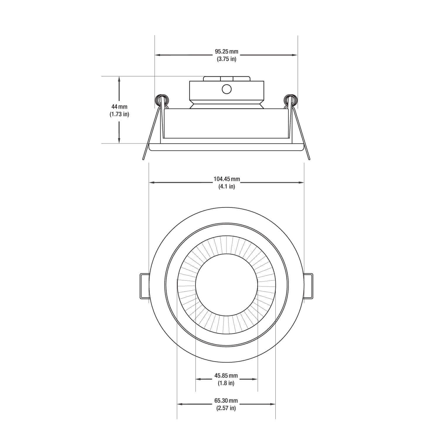 VBD-MTR-54T LED Downlight 3.5" Round White Fixture