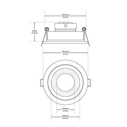 VBD-MTR-54T LED Downlight 3.5" Round White Fixture