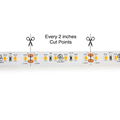 5M(16.4ft) Indoor LED Strip 2835, 24V 9(w/ft) 720-750(Lm/ft) 120(LEDs/m) CCT(2.7K, 6K) - GekPower