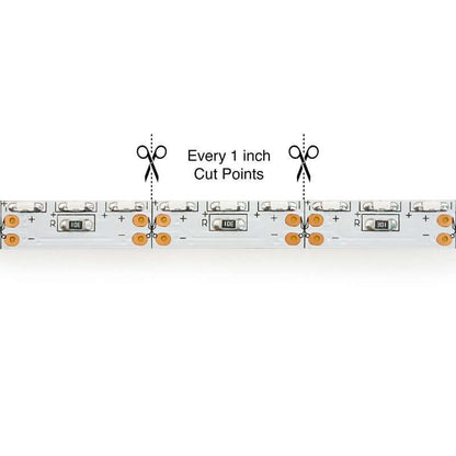 5M(16.4ft) Side Emitting LED Strip 315, 12V 3(w/ft) 120(LEDs/m) CCT(Yellow, Red, Blue) - GekPower
