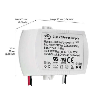 ES LD020H Non-Dimmable 12V LED Driver 20W