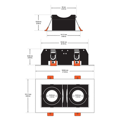 VBD-MTR-74T Low Voltage LED Downlight 6" Rectangular