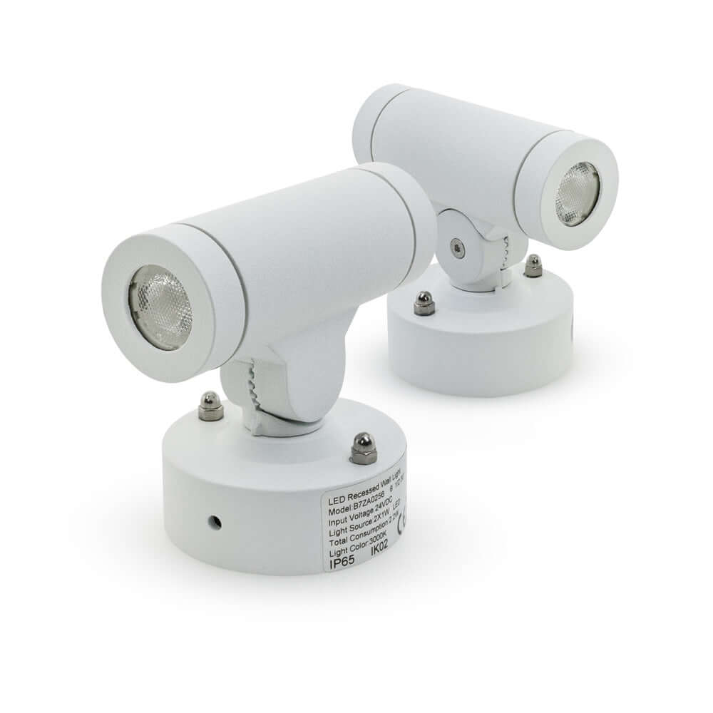 B7ZA0256 White LED Outdoor Wall Light - 24V 2.2W