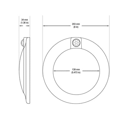 6" Flat Panel Ceiling Light with PIR Motion Sensor