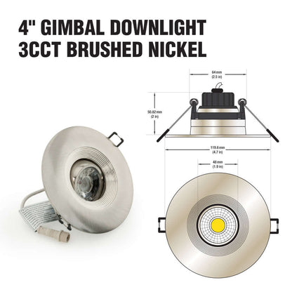 4" Round Recessed Light Gimbal - Selectable CCT 120V