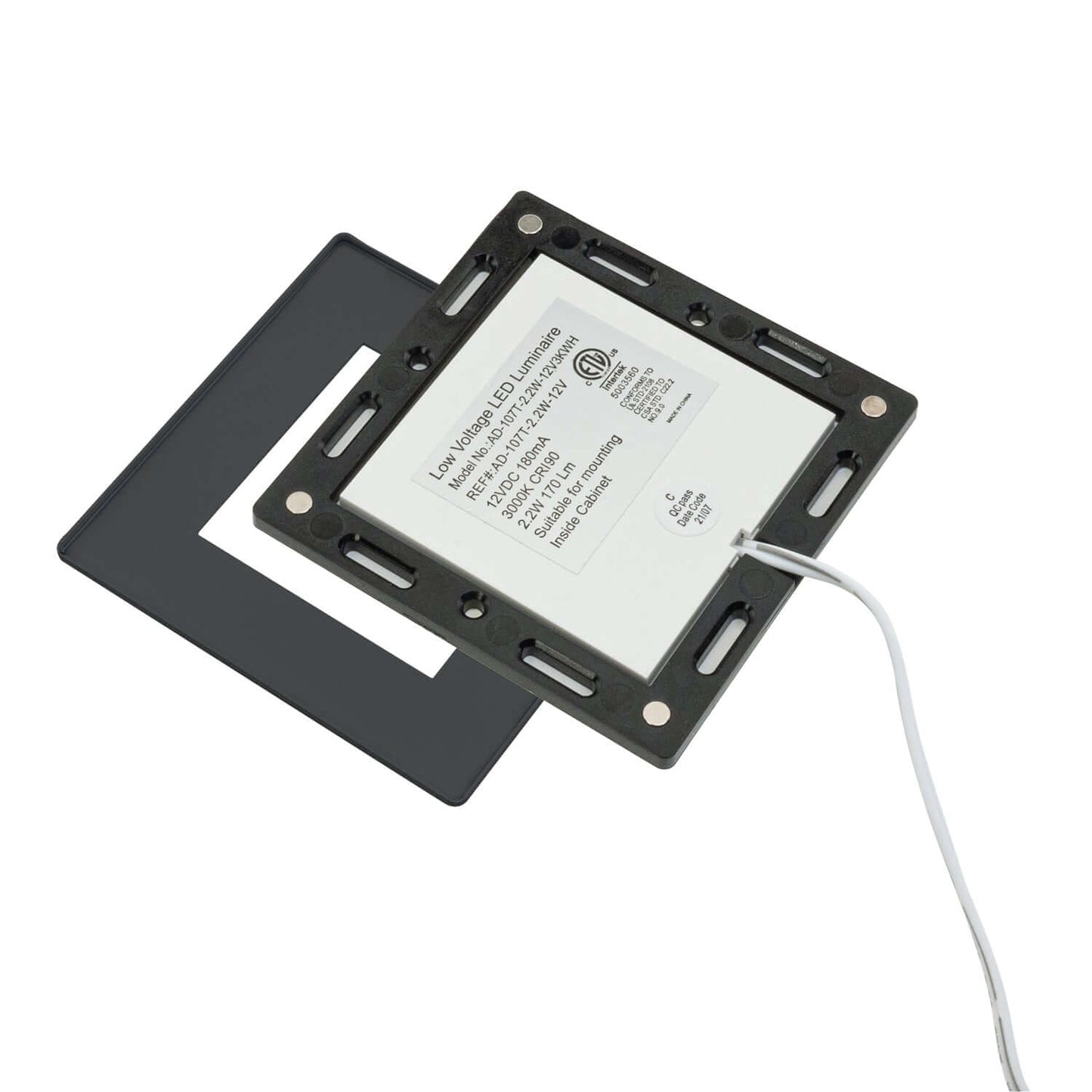 AD-107T Square Cabinet Lights - 12V 2.2W Black