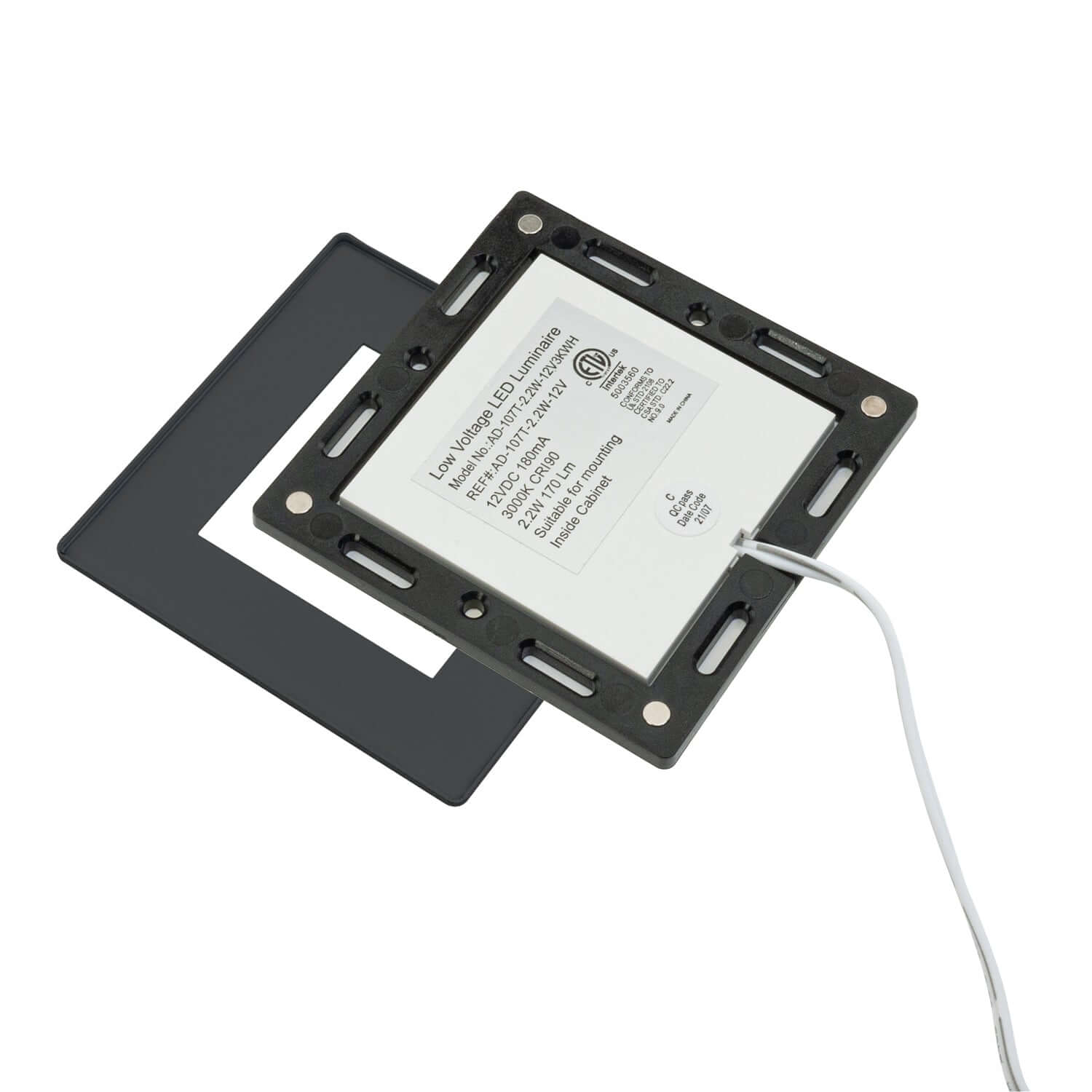 AD-107T Square Cabinet Lights - 12V 2.2W Black