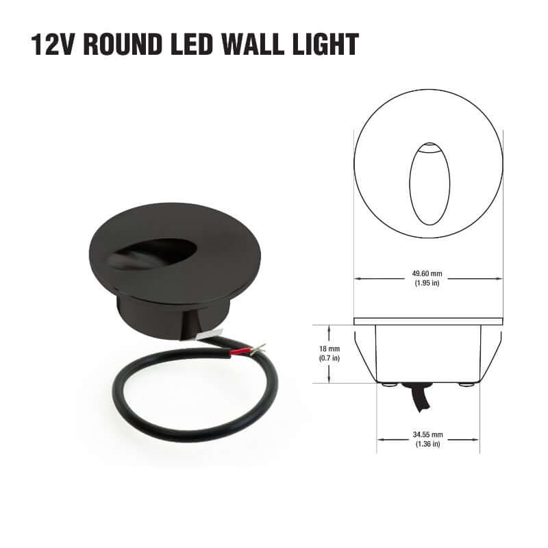666561418236 - RD25-1W-3K-ORB Round Dimmable LED Step Light