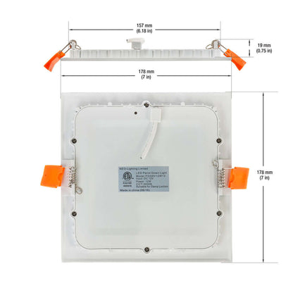 6 inch LED Square Panel Downlight PDS6V12W12, 12V 12W 3000K(Warm White) - GekPower
