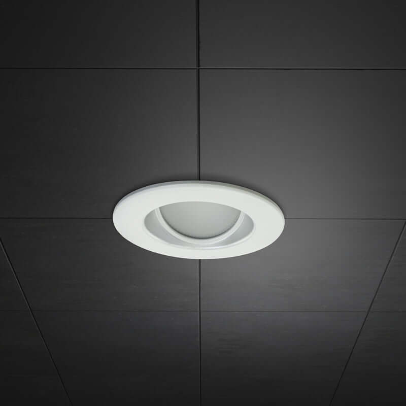 4 inch Commercial Recessed LED Downlight / Ceiling Light with Sloped Ceiling Reflector Round Trim, 120-347V 20W, gekpower