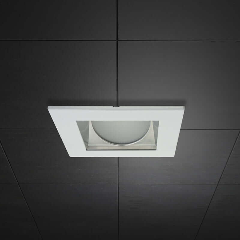 4 inch Commercial Recessed LED Downlight / Ceiling Light with Sloped Ceiling Reflector Square Trim, 120-347V 20W, gekpower
