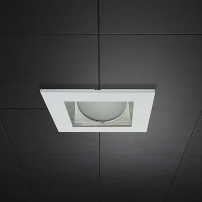 4 inch Commercial Recessed LED Downlight / Ceiling Light with Sloped Ceiling Reflector Square Trim, 120-347V 20W, gekpower