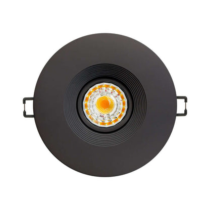4 inch Round Recessed Ceiling Light Gimbal with Selectable Color Temperature (3CCT) 120V 8W Black, gekpower