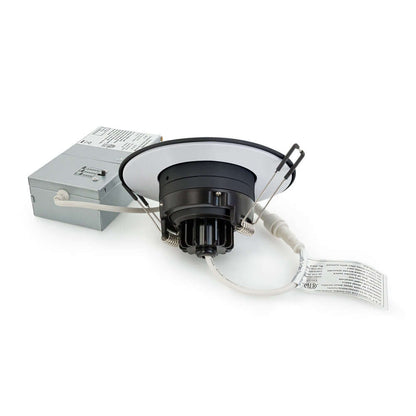 4 inch Round Recessed Ceiling Light Gimbal with Selectable Color Temperature (3CCT) 120V 8W Black, gekpower