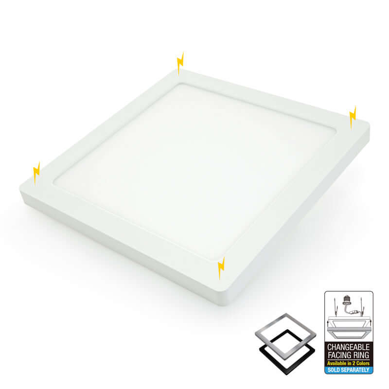 9 inch Square Surface Mount Downlight With Selectable Color Temperature (3CCT) 18W 120V, gekpower