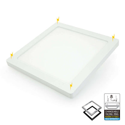 9 inch Square Surface Mount Downlight With Selectable Color Temperature (3CCT) 18W 120V, gekpower