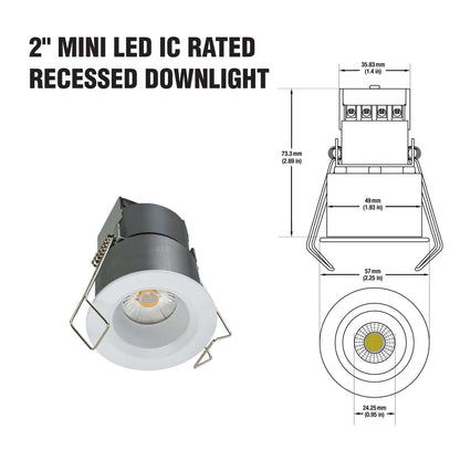666561425036 - 2" Mini Dimmable LED Recessed Downlight - Warm White