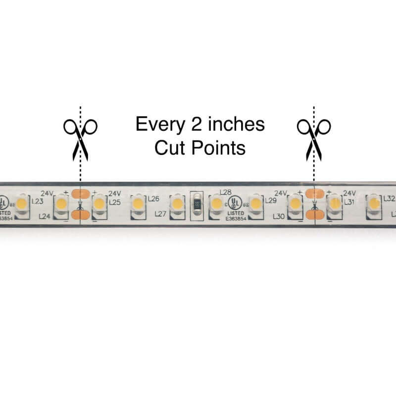 10M(32.8ft) Waterproof LED Strip 3528, 24V 3(w/ft) 256(Lm/ft) 5K(Daylight) - GekPower
