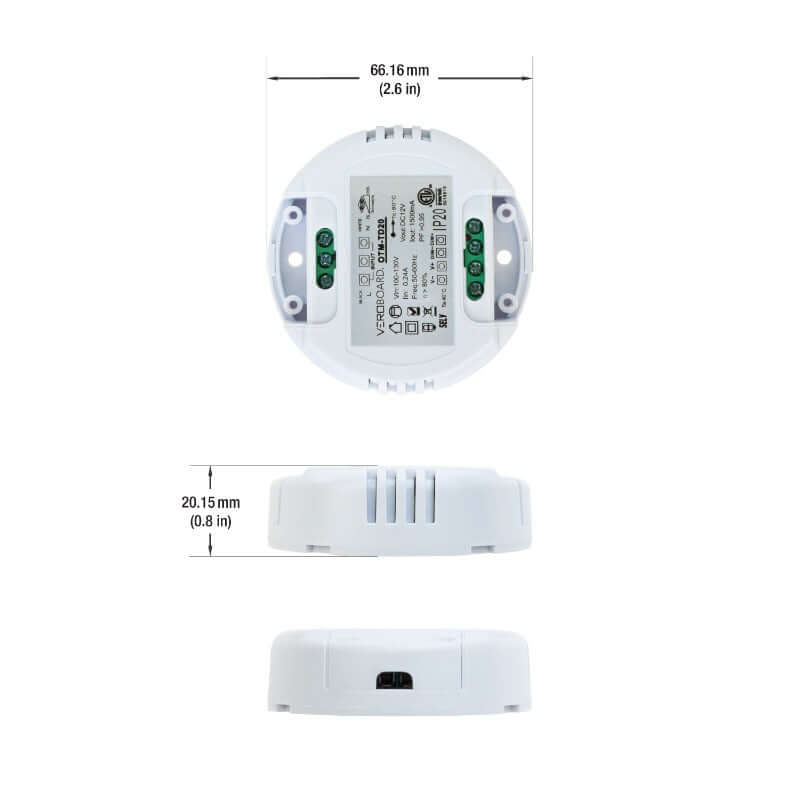 OTM-TD20 0-10V Dimming LED Driver 12V 18W