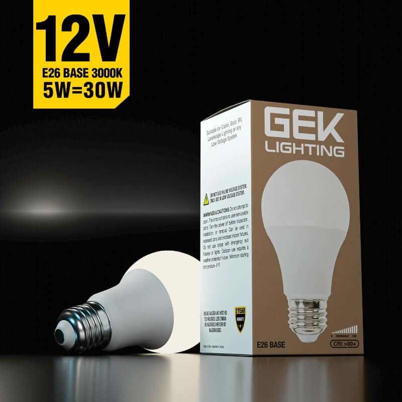 666561426286 - 12V LED Light Bulb 30W Replacement E26 A19 Lamp
