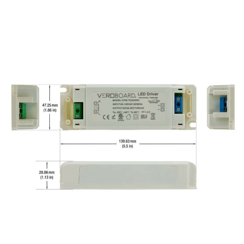 He2075 Constant Current LED Driver 1200mA 24-36V 38W Dimmable – GekPower