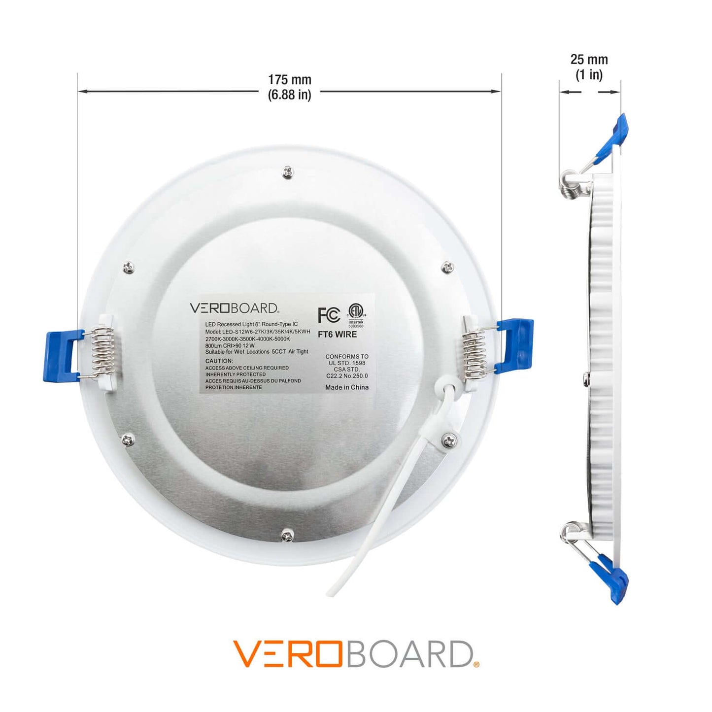 666561430368 - 6" Ultrathin Recessed Downlights - LED-6-S12W-5CCT