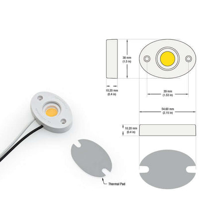 CBAC-084-30135-120-3000-G12 COB Paragon LED Module with GPH48135AC LED Holder, 120V 16W 3000K (Warm White), gekpower
