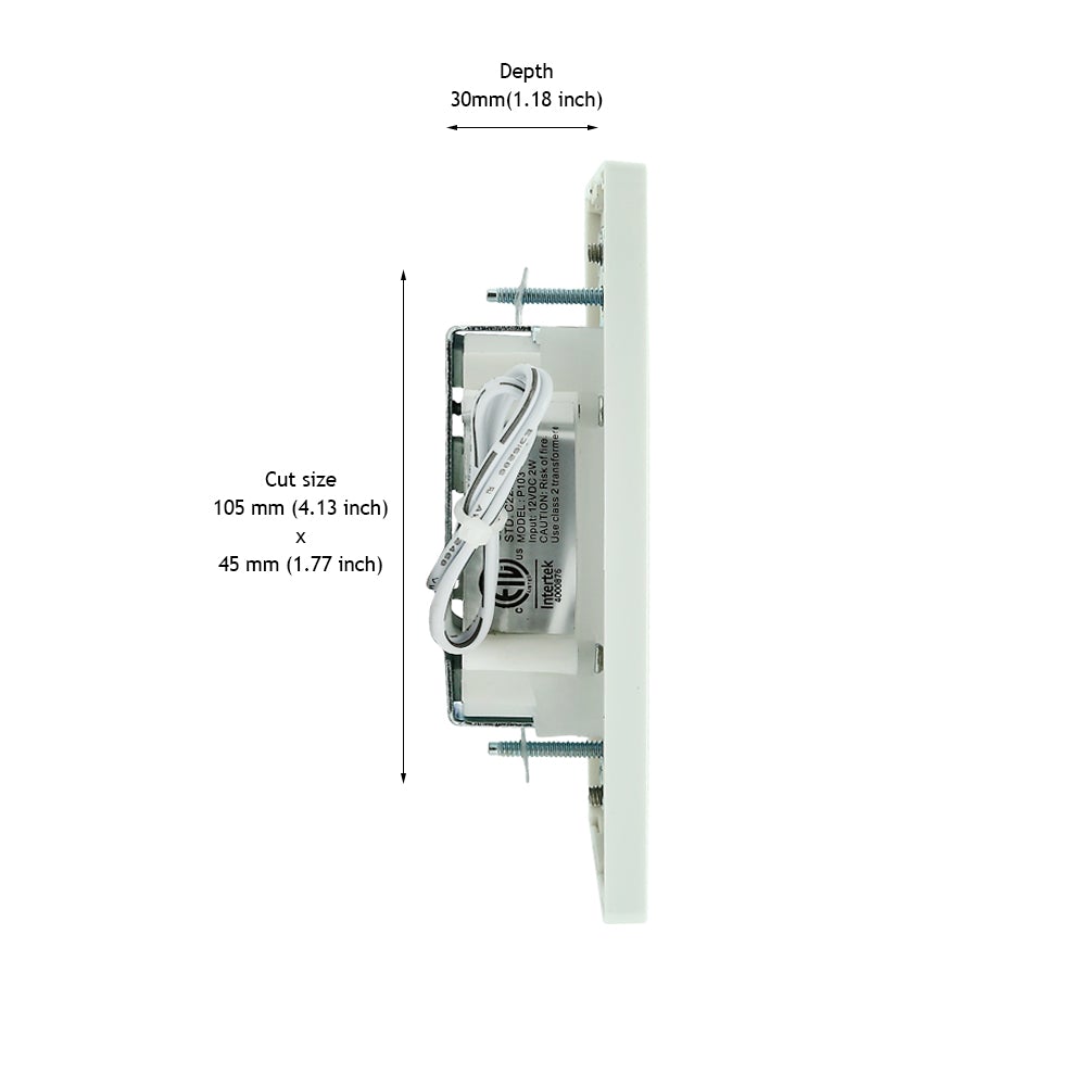 P103-WH-3000K Single Gang Low Voltage LED Step Light 2W 12V 3000K(Warm White), gekpower