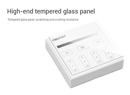 Mi-Light B1 4-Zone Single Color Brightness Dimming Smart Touch Panel Remote Controller, works with FUT036 - GekPower