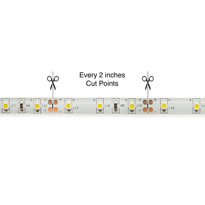 5M(16.4ft) Crystal Outdoor LED Strip Light 3528, 12V 1.5(w/ft) CCT(4000K), gekpower