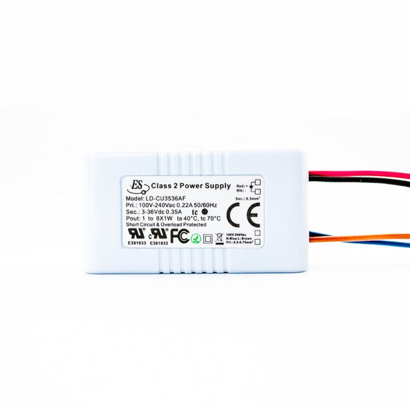 ES LD-CU3536AF Constant Current LED Driver, 350mA 3-36V 1-8W max, united states of America and Canada
